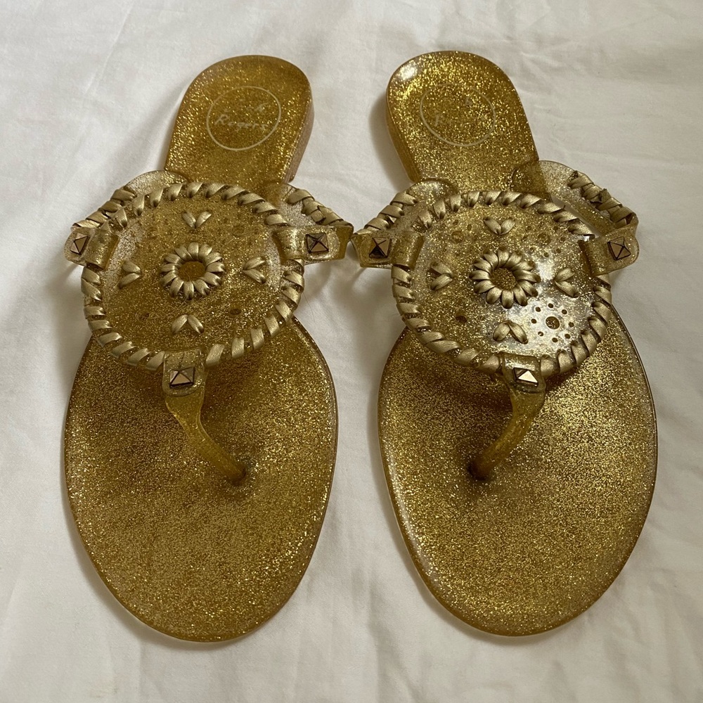 Jack Rogers Gold Georgica Jelly Sandals